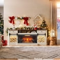 thumbnail image 3 of Youmumeub 42-Inch Wall-Mount or Built-In Electric Fireplace Insert — Realistic 4-Level Flame, Infrared Quartz Heat, Remote & Speaker, Timer, Adjustable Brightness, Tempered Glass, CSA Certified, 3 of 20