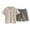 Khaki, variant on ZACPNCV Boys Two Piece Sets Short Sleeve Tshirts and Drawstring Shorts With Pockets Summer Outfits Khaki 7-8 Years