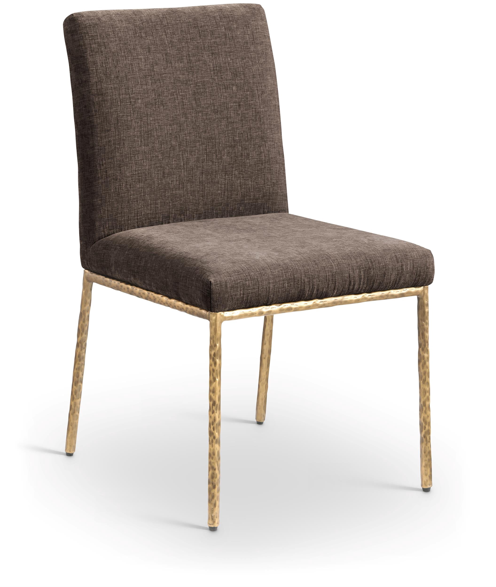 Meridian Furniture Reeves Brown Chenille Fabric Dining Side Chair (Set of 2)