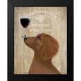 thumbnail image 2 of Fab Funky 12x14 Black Modern Framed Museum Art Print Titled - Dog Au Vin, Dachshund Gold, 2 of 5