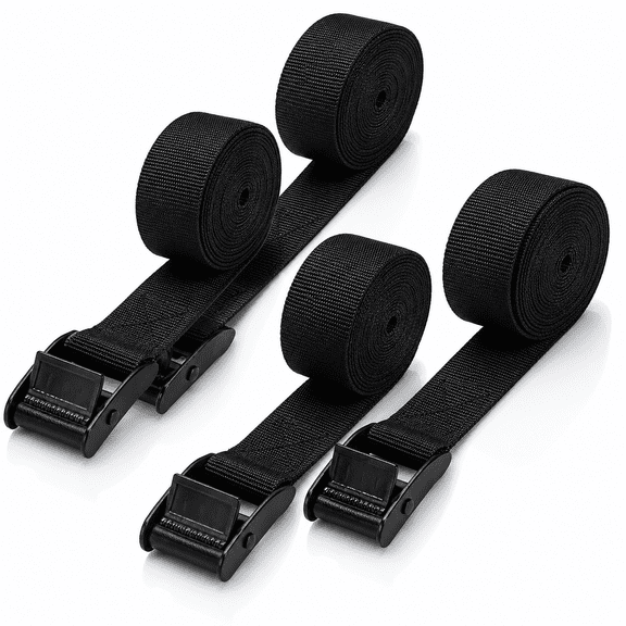 Premium Lashing Strap Short 1" x 6.5 ft,Tie Down Straps,Material Handling Securing Straps up to 700 lbs Capacity for Motorcycle,Kayak,Canoe,Trailer,Cargo.4 Pcs