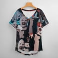 thumbnail image 6 of Terrifier Women's Shirt V-Neck Breathable Short-Sleeve T-Shirt Casual Fashion Tee Soft & Trendy Blouse 4XL, 6 of 8