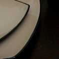 thumbnail image 2 of Gibson Home Soho Lounge 16 Piece Square Stoneware Dinnerware Set, Black and Taupe, 2 of 2