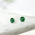 thumbnail image 6 of Gem Stone King 925 Sterling Silver Green Simulated Emerald Earrings | 2.44 Cttw | 7MM Round Stud Earrings for Women Men, 6 of 6