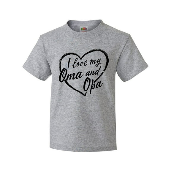 Inktastic I Love My Oma and Opa in Black Chalk Heart Youth T-Shirt