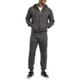 thumbnail image 5 of Men's Cotton Blend Lightweight Fleece Zip Up Hoodie Sweatshirt M, Charcoal Grey, 5 of 5