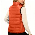 thumbnail image 3 of Women's Plus Size Sleeveless Down Vest with Stand Collar, Orange, Size XXXXXL, 3 of 4