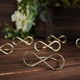 thumbnail image 2 of Efavormart 10 Pack | Gold Metal 3" Infinity Card Holder Stands, Table Number Stands, Wedding Table Place Card Menu Clips, 2 of 11