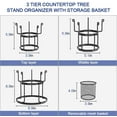 thumbnail image 5 of 3 Tier Mug Tree Organizer Stand Cup Tree Holds up to 15 Mugsfor Kitchen Pantry, Black, 5 of 8