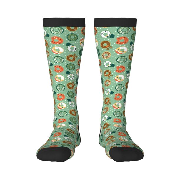 Balery Christmas Donuts Calcetines novedosos Calcetines deportivos Calcetines hasta la rodilla Calcetines de algodón Calcetines originales y geniales