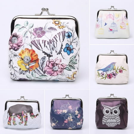 Floral Coin Purse - Women Coin Bag Floral Mini Wallet Purse Clutch Bag Handbag