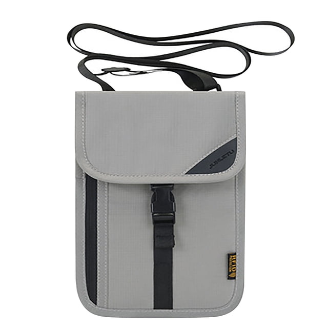 Neck Bag Travel Documents, Waterproof Mobile Phone Holder, Adjustable Shoulder Strap, Durable Polyester Fabric, For Business Travel, Secure Hanging Design, Compact Fits Passport, Everyday Hzhnb