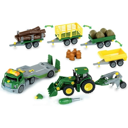 Theo Klein John Deere Mega Take A Part Set, Transporter, Tractor and Much More