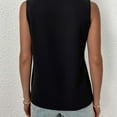 thumbnail image 4 of SWSMCLT Women's V Neck Top Sleeveless Cool Elegant Light Tank Top Lace Casual Basic Summer Thin Loose Vest Black Medium, 4 of 4