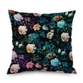 Linen Pillow Vintage Flower Cushion Night Rose Print Pillow Disposable