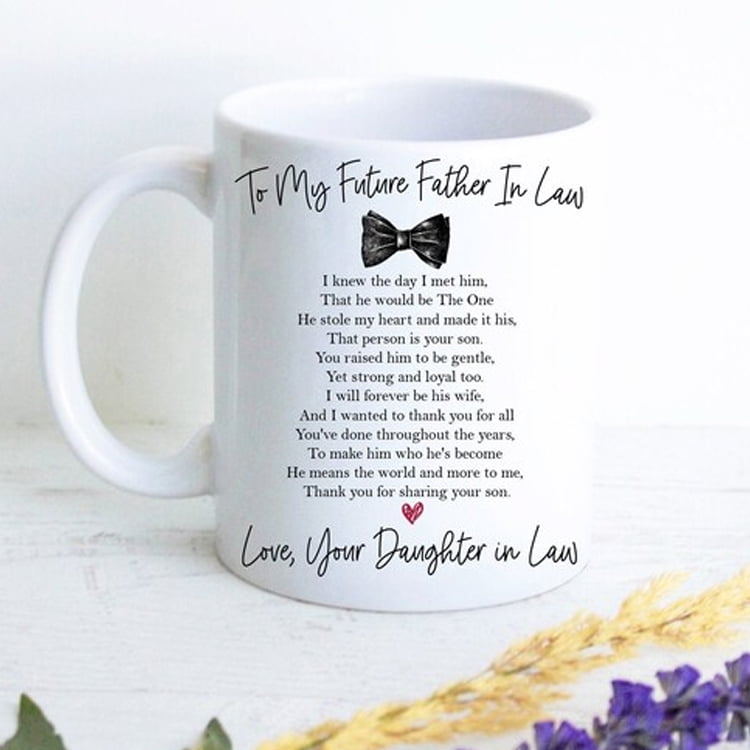 Birthday Wedding Gifts Father of the Groom Tea Cup From Daughter or Son In Law 