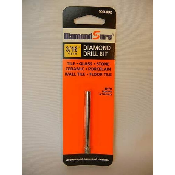 3/16" Inch 4.9 mm DiamondSure Diamond Drill Bit Hole Saw for Glass, Tile, Granite, Ceramic, Porcelain, Stone