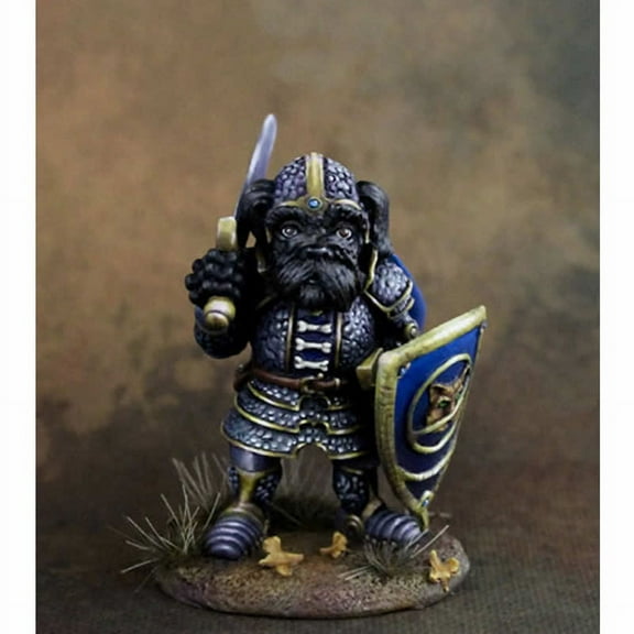 Savannah Schnauzer Paladin with Sword Miniature Critter Kingdoms Dark Sword Miniatures