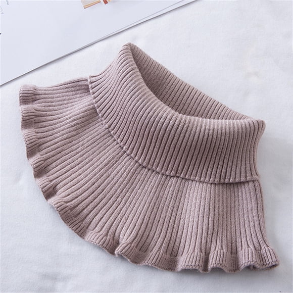 Brown Neckerchief Women's Turtleneck Dickey Collar Knitted Detachable Collars Mock High Turtleneck Dickey Collar for Women Girl