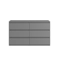 thumbnail image 5 of IMKHK 6 Drawer Double Dresser with Cutout Handles, 47.2" Wooden Storage Side Cabinet Chest of Drawers, Modern Vertical Chest of Drawers Organizer for Hallway Bedroom Living Room Office, Gray, 5 of 5