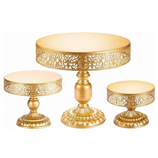 Oubit Cake Stand,3PCS Gold Cake Stand Cake Serving Stand Dessert Display Table Striking Appearance