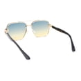 thumbnail image 4 of Rimless Luxury Bevel Lens Mens Rectangle Officer Cop Sunglasses Gold - Green Yellow, 4 of 4