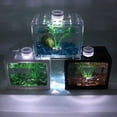 thumbnail image 6 of Huloretions Small Fish Tank, Betta Fish Tank with Light, Stackable Mini Fish Tank Aquarium Tank for Shrimp Jellyfish Goldfish,Tiny Cube Tank for Home Office (5"Lx3.3"Wx3.9H), 6 of 6