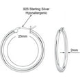 thumbnail image 2 of Savlano 925 Sterling silver Round Hoop Earrings for Women & Men Comes in 10MM-25MM, 2 of 6