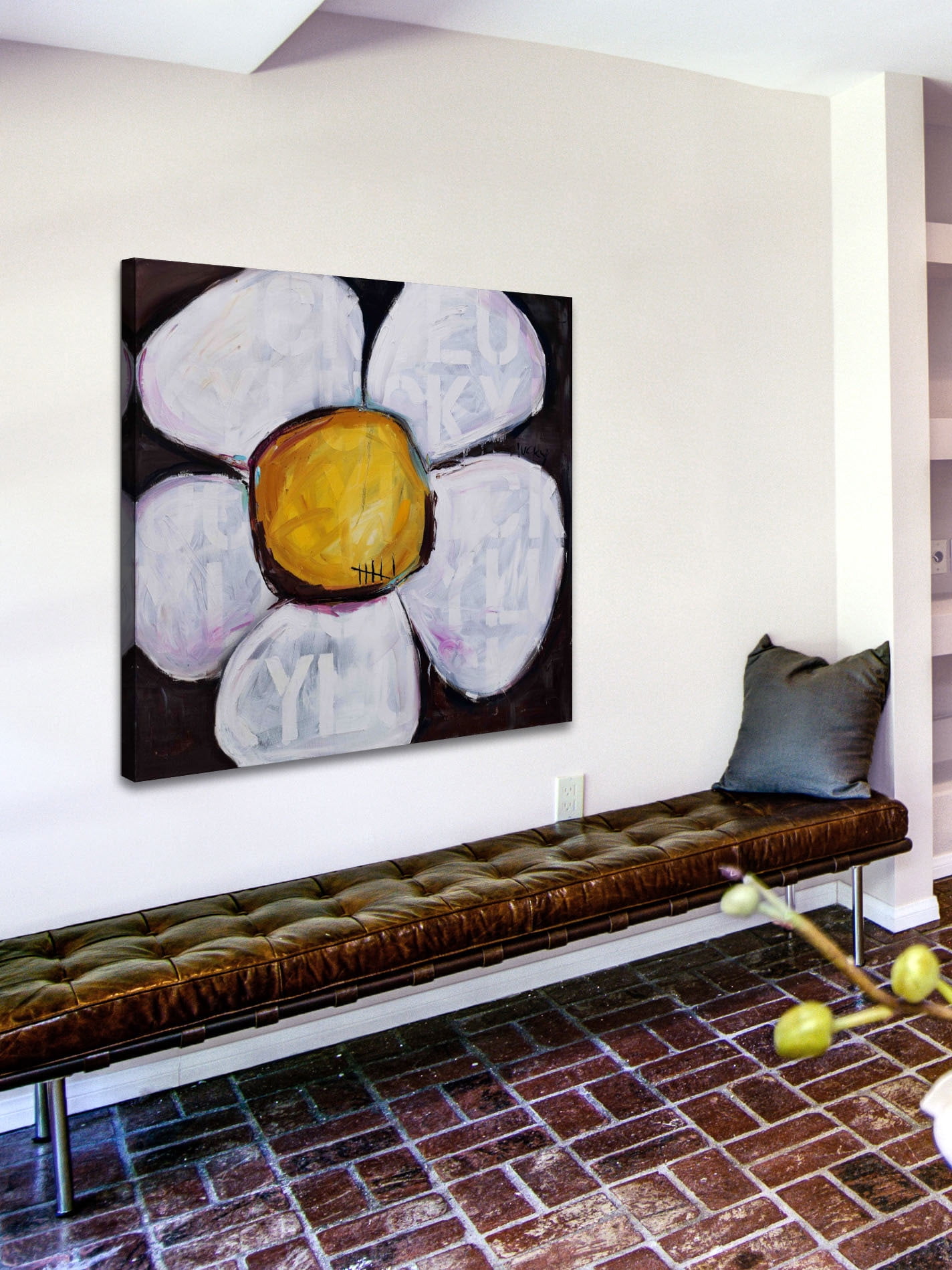 Marmont Hill "Lucky Daisy" by Tori Campisi Painting Print on Canvas