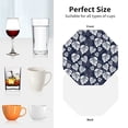 thumbnail image 4 of KLL Drink Coasters Set Octagon of 4,PU Leather Absorbent Coasters Set Decorative Coffee Cup Coasters Housewarming Gift for Home Decor-White Leaves, 4 of 5