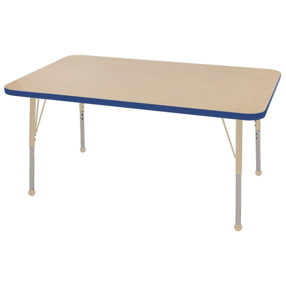ECR4Kids 30" x 48" Rectangle Everyday T-Mold Adjustable Activity Table, Multiple Colors/Types