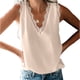 thumbnail image 3 of Jumpingount Camiseta Dido para mujer, sin mangas, con cuello en V, de encaje, informal, sin mangas Prendas para la parte del cuerpo albaricoque SG, 3 of 6