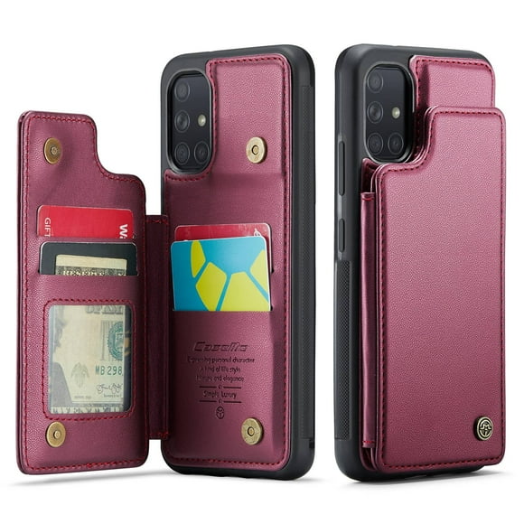 for Samsung Galaxy A51 Case with Card Holder, Wallet Case for Women Men with RFID Blocking, Durable Leather Kickstand Magnetic Clasp Shockproof Phone Case for Samsung Galaxy A51