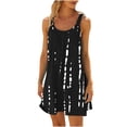 thumbnail image 2 of Gamivast Beach Dresses for Women Leaf Printed Scoop Neck Sleeveless Sundress Casual Summer Style Mini Dress Boho Beach Wear Loose Fit A-Line Sun Dress, 2 of 5