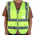 thumbnail image 2 of Fluorescent Green Reflective Vest Security Night Work Running Waistcoat with ZipperFluorescent Green, 2 of 8