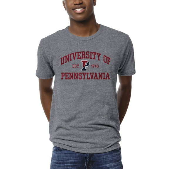 Men's League Collegiate Wear Heather Gray Pennsylvania Quakers 1274 Victory Falls T-Shirt