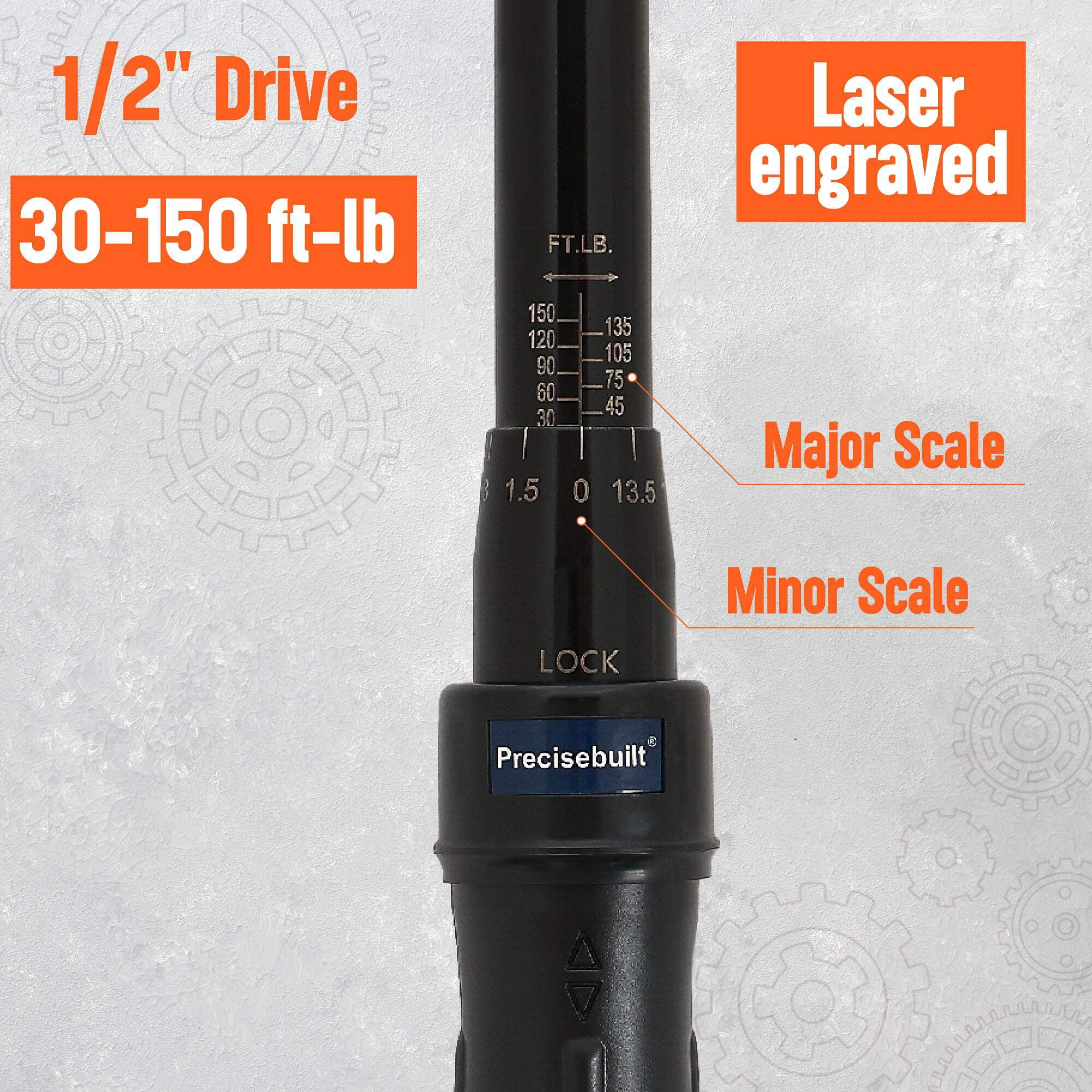 Precisebuilt 1/2" Drive 30-150 ft-lb Click Tech Torque Wrench