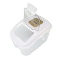 thumbnail image 4 of Food Storage Container, Thick PP Rice Storage Bucket  Proof Large Capacity With Roller Wheel For Snacks For Home For Nuts White,Green, 4 of 8