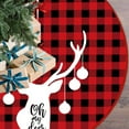 thumbnail image 4 of Leodye Christmas Tree Skirt 35.4" Red Rustic Xmas Tree Skirts Mat,Linen Burlap Buffalo Plaid Edge Decoration for Merry Christmas Party Red Buffalo Christmas Tree Skirt Decorations, 4 of 6