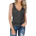 thumbnail image 3 of fvwitlyh Dark Gray Red Tank Top Shirt Ring Hole Sleeveless V-Neck Womens Country Music Tank Top Small, 3 of 5