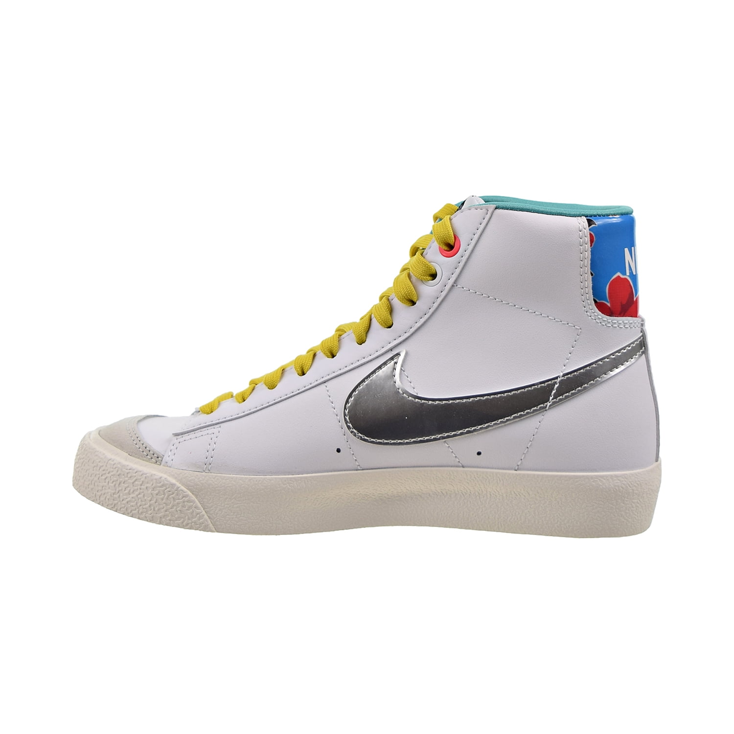 Nike Blazer Mid '77 (GS) Big Kids' Shoes White-Washed Teal-Metallic Silver dq7773-100