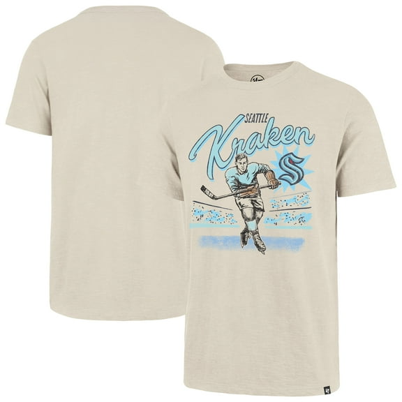 Men's '47  Natural Seattle Kraken Hockey Player Golden Age Scrum T-Shirt