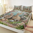 thumbnail image 3 of Feelyou 3D Rustic Rabbit Bed Sheets for Teens, Cute Easter Egg King Sheets, Farmhouse Groovy Floral Sheet Set, Microfiber Bedroom Decor, 4pcs, 3 of 7
