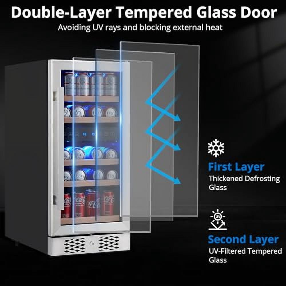 Ataucjin 20 Inch Wine Fridge, 52 Bottle Wine Cooler Refrigerator, 40-66°F Wine Refrigerator with Glass Door, Blue LED Light Wine Fridge, Wine Cellar Chiller w 7 Shelves, Freestanding Wine Fridge for H