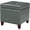 Leather Cement Grey, variant on Bonded Leather Square Tufted Footstool,   Storage Ottomans