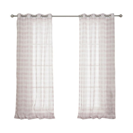 Best Home Fashion Sheer Watercolor Plaid Curtains (Best Paint For Polyester Resin)