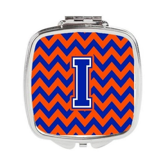 Letter I Chevron Orange & Blue Compact Mirror - 3 x 0.3 x 2.75 in.
