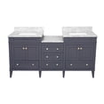thumbnail image 2 of Eleanor 72" Double Bathroom Vanity with Marine Gray Cabinet and Carrara Marble Top, 2 of 6