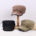 thumbnail image 4 of Men Casual Breathable Cotton Army Hat Sun Cap Baseball Cap Cadet Hat BEIGE, 4 of 8