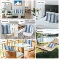 thumbnail image 6 of Abstract Blue Gray Stripes Outdoor Pillow Covers Pack of 2 Watercolors Waterproof Throw Pillow Covers Decorative Cushion Cases for Patio Garden Tent Balcony Couch 24x24 inch, 6 of 8